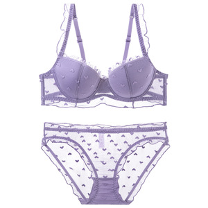 2025 penjualan laris Lingerie seksi wanita Set Bra sejuk seksi potongan renda bordir ultratipis pakaian dalam - Product Image 6