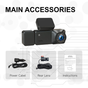 Cámara para Coche de 3 Canales con Video 4K, Visión Nocturna Superior, Grabación con 3 Lentes, Caja Negra para Coche, DVR para Coche, Sensor G, GPS, Cámara para Coche - Product Image 6