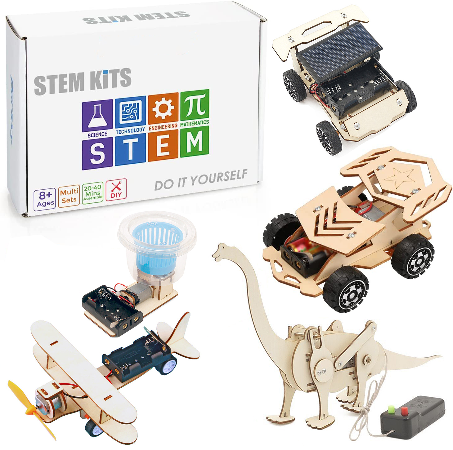 20 itens Experiment Ciência Puzzle Kits para crianças Modelo 3D STEM Projetos elétricos Engenharia Set