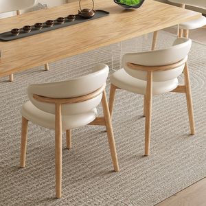 Chaise de Salle à Manger en Bois Massif de Style Nordique Design Simple et Moderne Luxe Léger pour Maison Bureau Restaurant avec Dossier Loisir - Product Image 6