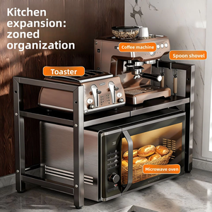 NETEL Scaffale Doppio Regolabile ed Estensibile per Forno a Microonde, Ripiano da Cucina Sopra il Microonde, Scaffale da Forno Nero - Product Image 6