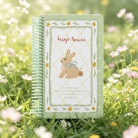 Cuaderno Little Rabbit A5S, con encuadernación en espiral de PET ecológica y duradera, 100 hojas interiores con impresión a color