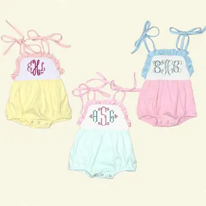 Wholesale Summer Toddler Bubble Romper Custom 1 Piece Birthday Outfit Baby Girl Bubble