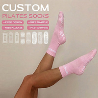 Chaussettes de Pilates antidérapantes pour femmes BiLu, chaussettes côtelées à hauteur du genou pour le yoga, le ballet, la barre et les entraînements à domicile