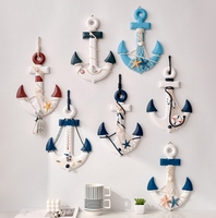 Crochet décoratif en bois de style méditerranéen de 33 cm avec motif sculpté et gravé pour la décoration de la maison