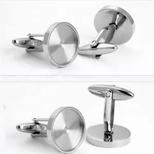 Yiwu Aceon Stainless Steel Custom Unique DIY Jewelry Base Cufflinks Different Size Bezel Cuff Link