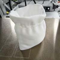 Pot de fleurs tendance en forme de sac fourre-tout imprimé en 3D, fabriqué en Chine, pour plantes d'intérieur ; Vase minimaliste blanc style toile de jute