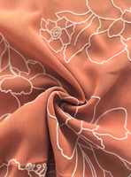 ZZF00784 Prêt à expédier Tissu 100% polyester Tissu en crêpe floqué lisse et durable pour vêtements féminins