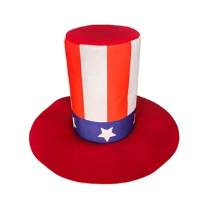 Chapeau haut de forme personnalisé imprimé drapeau américain et motifs étoiles, accessoire de <span class=keywords><strong>maquillage</strong></span> populaire pour le Quatrième de Juillet, la Fête de l'Indépendance et les fêtes intérieures - Product Image 1