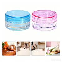 Pot en plastique PS vide pour crème cosmétique, 3ml 5ml, avec logo personnalisé, pot à paillettes, mini pot, échantillon gratuit en gros