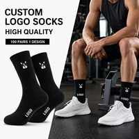 Chaussettes en coton doux personnalisées de bonne qualité, logo personnalisé, chaussettes de sport pour hommes et femmes