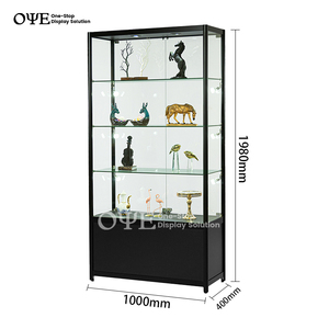 Giá rẻ Glass Showcase Hiển thị nội các hiển thị trường hợp cho cửa hàng có thể khóa LED ánh sáng khói cửa hàng Showcase - Product Image 6