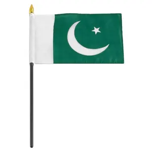 Feitas à mão Paquistão 10x15 cm Barato Mão Acenando Bandeiras