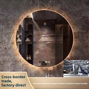 Espejo <span class=keywords><strong>de</strong></span> <span class=keywords><strong>Baño</strong></span> Redondo Moderno e Inteligente con Iluminación LED, Montado en la Pared, <span class=keywords><strong>Antivaho</strong></span>, con Pantalla Táctil, para Salón y Hotel - Product Image 4