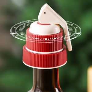 Timed Wine Stopper Red <b>Cork</b> Stopper Free-Flowing Olive Oil Vinegar Wine <b>Bottle</b> Speed Spout Liquor Liquid Pourer Dispenser - Product Image 1