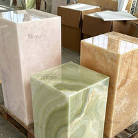 Tables de présentation en onyx de luxe pour magasins, décoration en pierre naturelle haut de gamme, grand magasin de détail, sur mesure