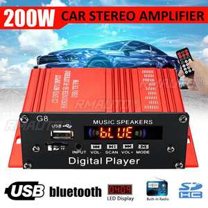 Amplificateur audio de voiture 100W+100W 12V 2CH, amplificateur de puissance audio HIFI, amplificateurs stéréo Bluetooth, radio FM, USB avec télécommande - Product Image 1