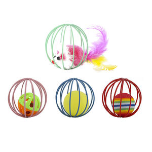 Gabbia per palline di ferro colorata forniture per animali domestici gatto scratch mouse cage <span class=keywords><strong>ball</strong></span> cat <span class=keywords><strong>toy</strong></span> - Product Image 2