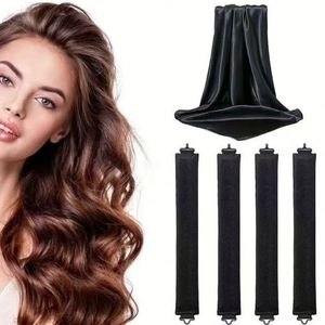 Heatless Curling Rods Set 3 Rods Plus 1 <b>Scarf</b> Jumbo Blowout Medium Sponge Foam Plush for Long Hair Women Daily Styling - Product Image 2