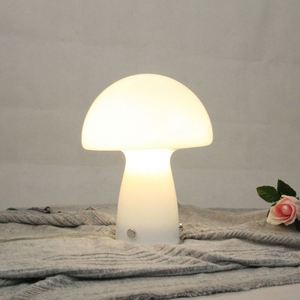 Lámpara de Mesa LED E27 de Diseño Artístico Nórdico en Vidrio y Metal, Color Blanco y Naranja, con Forma de Hongo, para Sala de Estar, Restaurante, Decoración del Hogar - Product Image 3