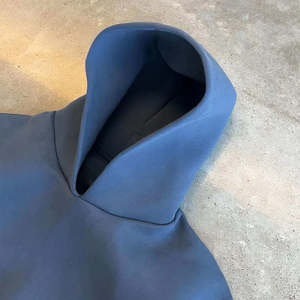 Sudadera con Capucha Corta de Algodón Liso de Lujo para Hombre, Personalizada, Oversize, Estilo Urbano, de Gran Gramaje - Product Image 3