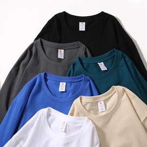 W50001ストリートウェアコットン軽量スウェットシャツOネックブランク無地カスタムロゴトレーニングジム特大プルオーバーパーカーTシャツ - Product Image 3