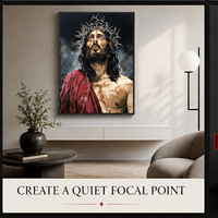 Tableau mural Jésus Couronne d'épines, impression sur toile, portrait chrétien pour église, salle de prière, salon, décoration de foi