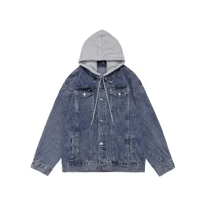 Großhandel Mode Coole Kleidung Winter mäntel für Herren Jacken und Herren mäntel Jeans stoff 100% Polyester Gestrickte Stepp jacke