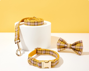 Tali hewan peliharaan bahan poliester padat antiselip, kerah Jalan anjing kisi abu-abu dengan fitur bantalan - Product Image 2