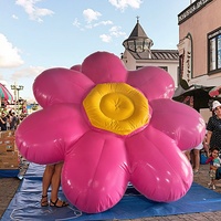 Ballon gonflable de fleur de PVC de décoration de partie gonflable blanche rose personnalisée de couleur pour la publicité