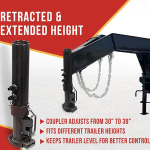 Attelage de remorque à col de cygne rond avec boule d'attelage de 2-5/16 pouces, hauteur rétractée de l'attelage 30 pouces et extensible jusqu'à 38 pouces. - Product Image 4