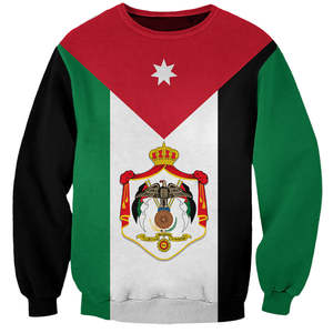 Venta caliente POD ODM <span class=keywords><strong>JOR</strong></span> Bandera Colores Día DE LA Independencia Patrón de impresión Personalizado O-cuello Sudadera Hombres Gestrickter Pullover Camisas - Product Image 5