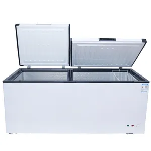 400L Factory Supply 220V 110V Double Top Doors Household Chest Freezer