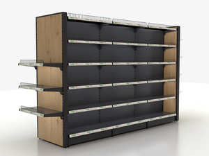 European Style <strong>Slim</strong> Gondola Supermarket <strong>Shelves</strong> Perforated Metal Shelving <strong>Unit</strong> for Euro Market Standards - Product Image 2