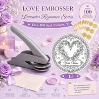 Embosseur en métal personnalisé en forme de cœur, logo personnalisé avec nom d'amour, tampon de sceau en papier de 42 mm, invitations de mariage, lettres d'amour, boîtes cadeaux