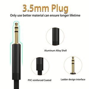 สายเคเบิล Aux ยาว 1 เมตร แบบ Type-C เป็น 3.5 มม. สายสัญญาณเสียง USB C Type C เป็น 3.5 มม. สำหรับรถยนต์ สายแจ็คเสียง Aux สำหรับรถยนต์ - Product Image 5