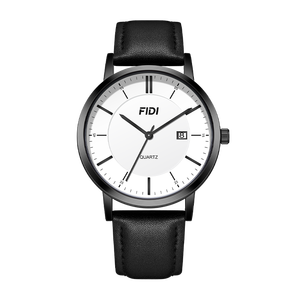 FIDI นาฬิกาเรียบง่ายมีสไตล์สำหรับผู้ชายผู้หญิงปฏิทินแสดงสายหนังการเคลื่อนไหวของควอตซ์ 3ATM กันน้ำ - Product Image 2