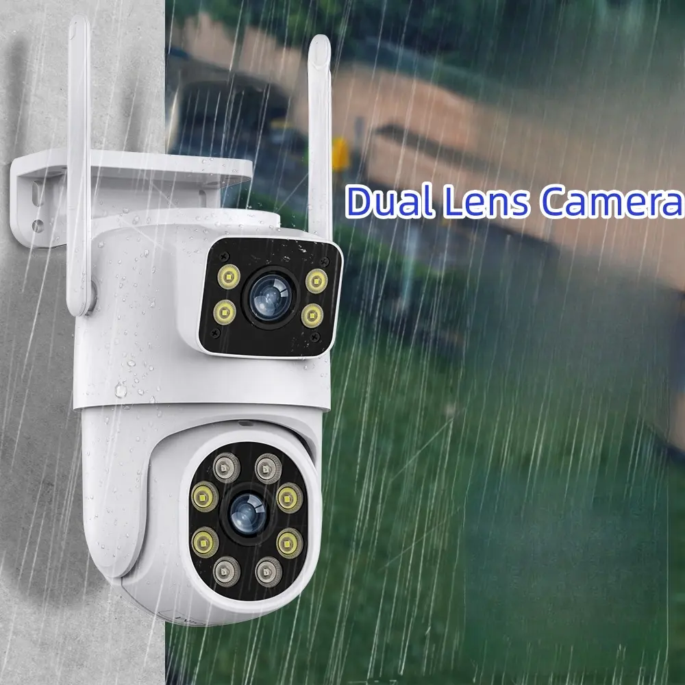 Novo icsee Dual Lens 6MP WIFI PTZ Auto Human Tracking Color Night Vision Segurança iCsee WIFI Câmera Sem Fio