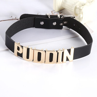 Collier Suicide Squad en cuir avec lettres, ras-de-cou Harley Quinn, chaîne de cou non conventionnelle, fabriqué au Zhejiang
