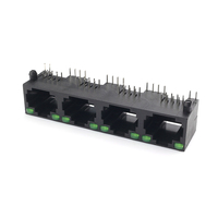 Connecteur RJ45 rond LED HAXN 9804 8P8C 1*4 sans blindage pour Ethernet