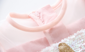 <span class=keywords><strong>Robe</strong></span> de demoiselle d'honneur princesse pour fête, motif licorne, tulle à paillettes, doublure en coton doux transparent, sans manches, longueur genou - Product Image 3