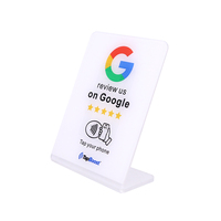 Carte NFC personnalisée 13,56 MHz RFID NFC 424DNA pour avis Google et support en acrylique, affichage programmable par tapotement pour avis sur les réseaux sociaux avec code QR