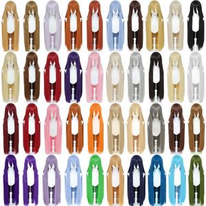 Pelucas de Cosplay Largas y Lisas Sintéticas de 100 cm, Más Vendidas, con Flequillo, Resistentes al Calor, Color Rosa, Rubio, Rojo, Morado, para Mujer - Product Image 6