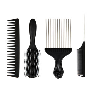 Black Hair Comb Set Large Wide Tooth Home Use Plastic <b>Smooth</b> Straightening Styling <b>Tools</b> - Product Image 1