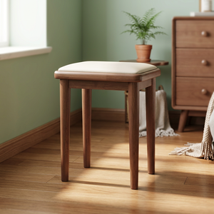 Modern Multi-purpose Wooden <b>Stool</b> with PU Leather Cushion Removable <b>Cover</b> Minimalist Living Room Furniture Home Decor - Product Image 3
