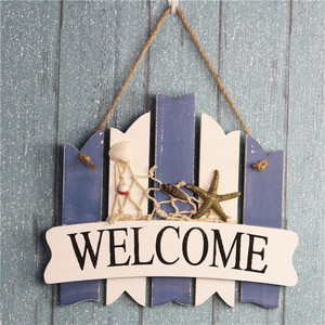Cartello di Benvenuto in Stile Mediterraneo Antico, Decorazione Marina, Cartello di Benvenuto in Legno per <span class=keywords><strong>Casa</strong></span> <span class=keywords><strong>e</strong></span> Spiaggia - Product Image 2
