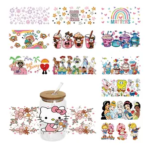 Sewill Factory Custom Design Waterproof Packaging Transfer Sticker Glass Tumbler Uv Dtf Cup Wrap Transfers