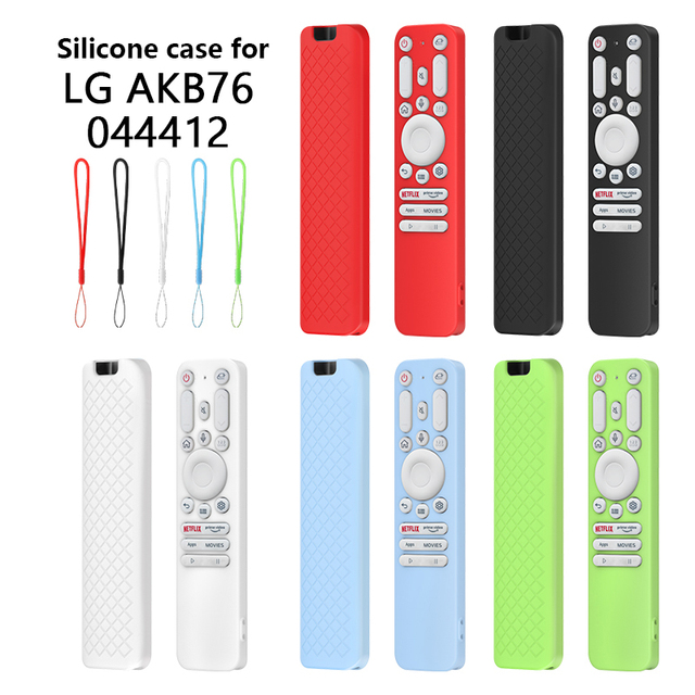 Durable Silicone Cover for LG AKB76044412 Smart TV Remote Control Case with Lanyard for LG AKB76044412 Remote Control