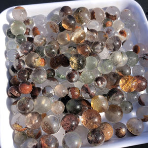 Al por mayor de la piedra preciosa natural de cristal esfera curación claro cuarzo Phantom/<span class=keywords><strong>fantasma</strong></span> bola de cristal - Product Image 5