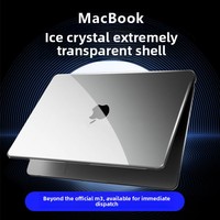 Étui de protection en plastique pour ordinateurs portables MacBook Air 13,6/15/14/16 pouces avec couvercle transparent